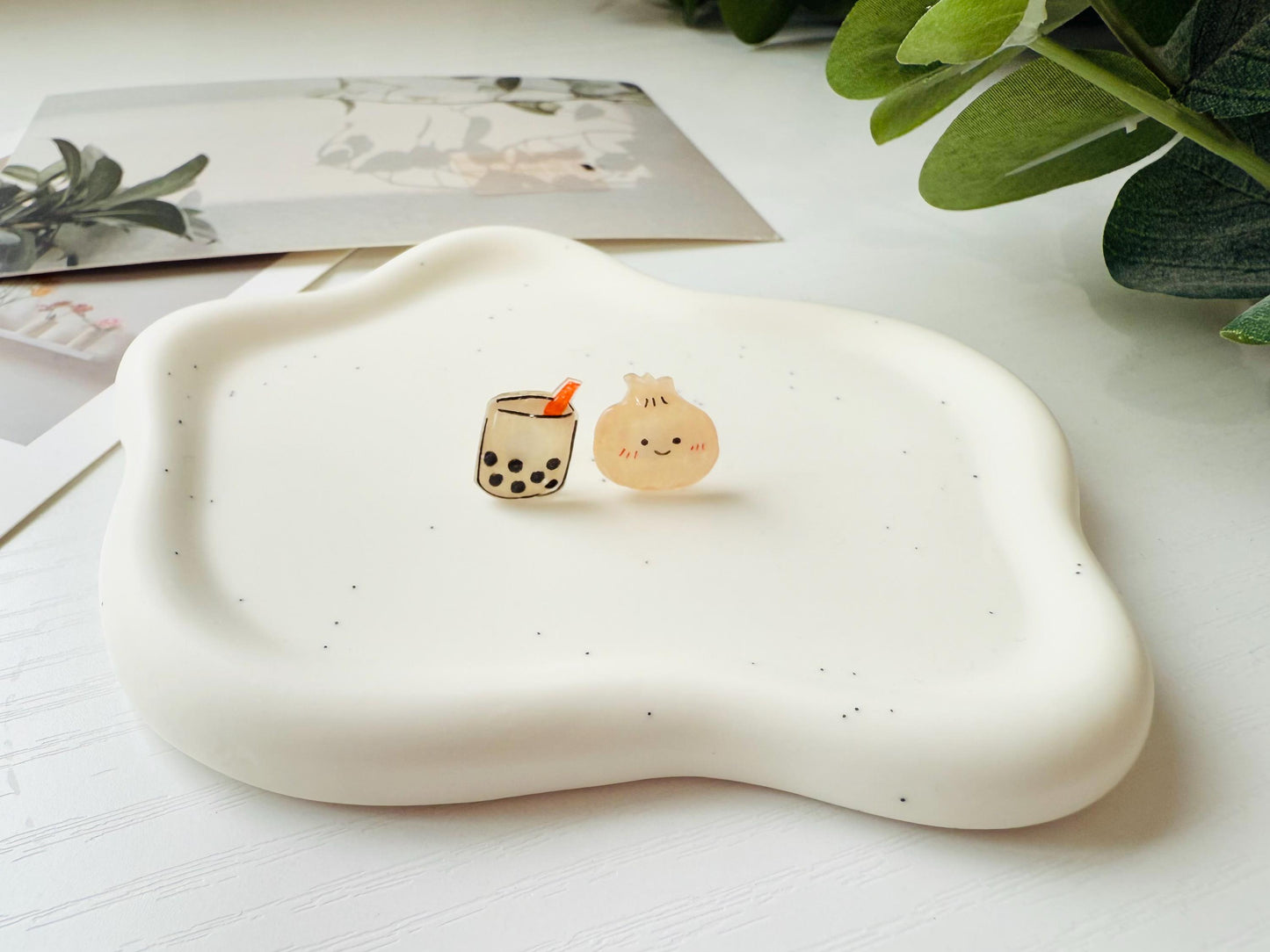 Boba milk tea & Bao earrings