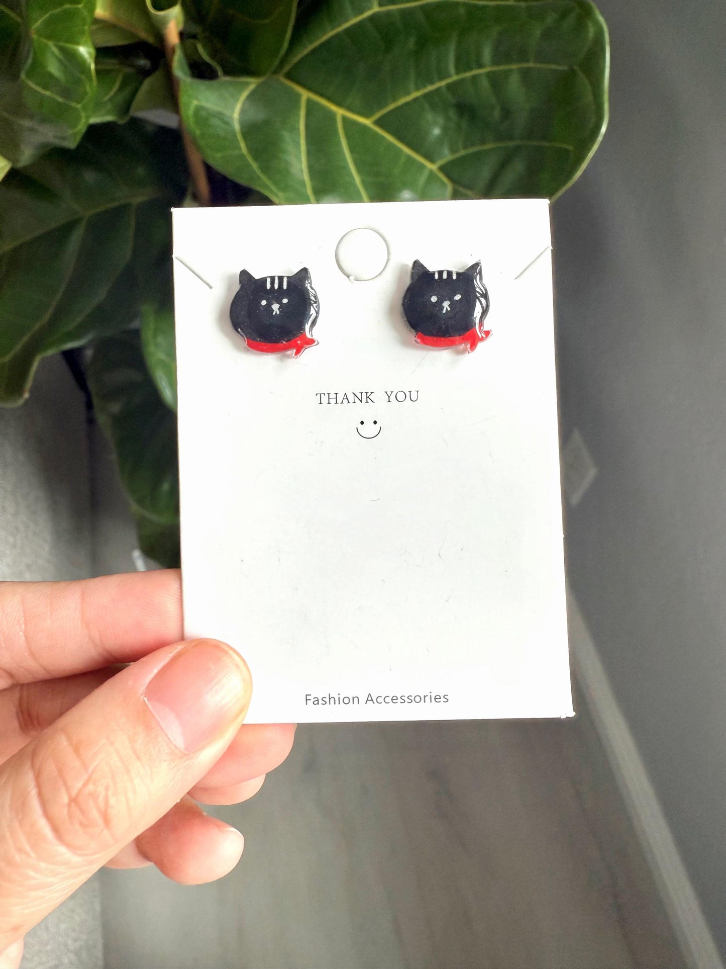 Black cat earrings