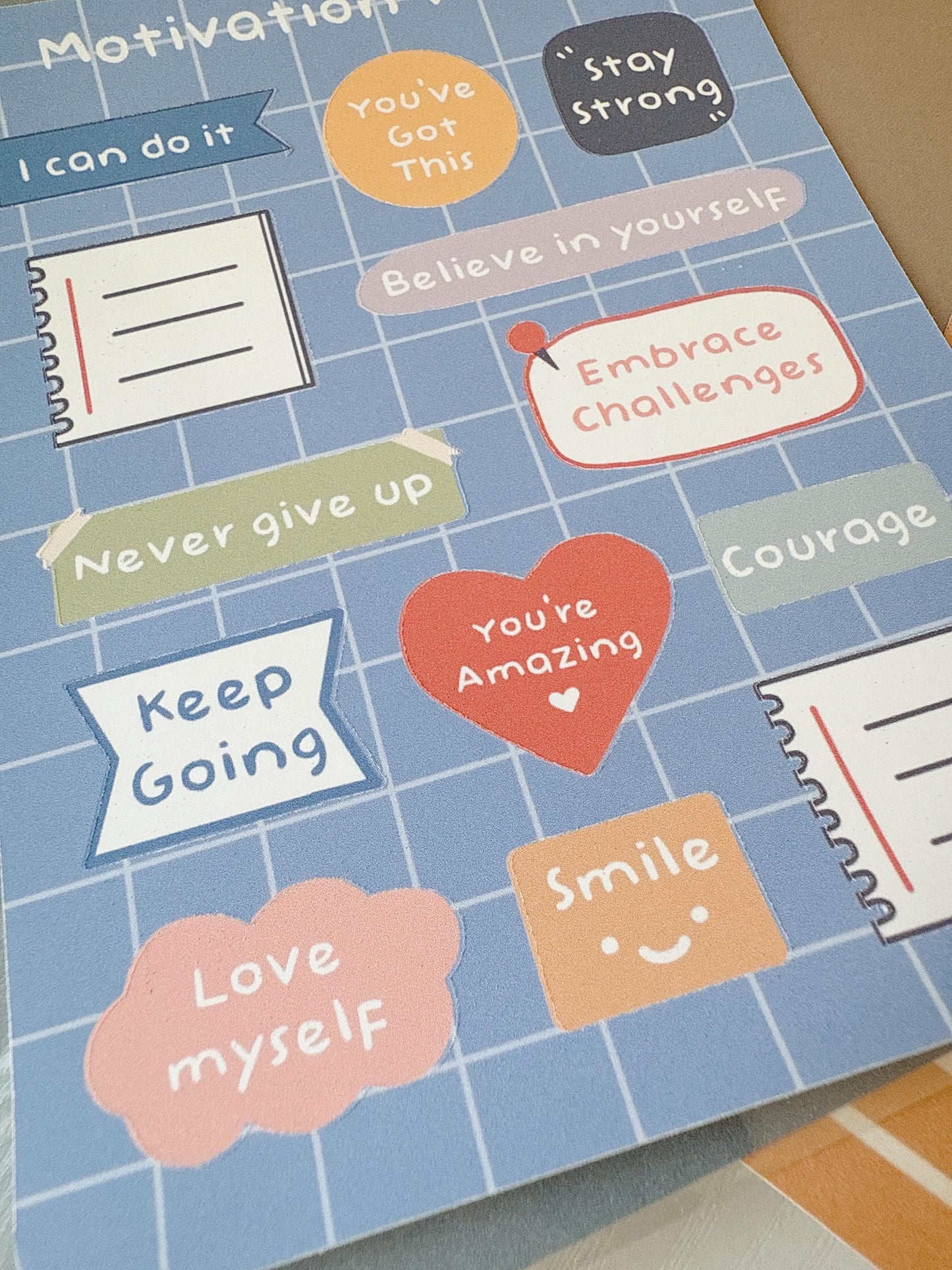 Motivation words sticker sheet