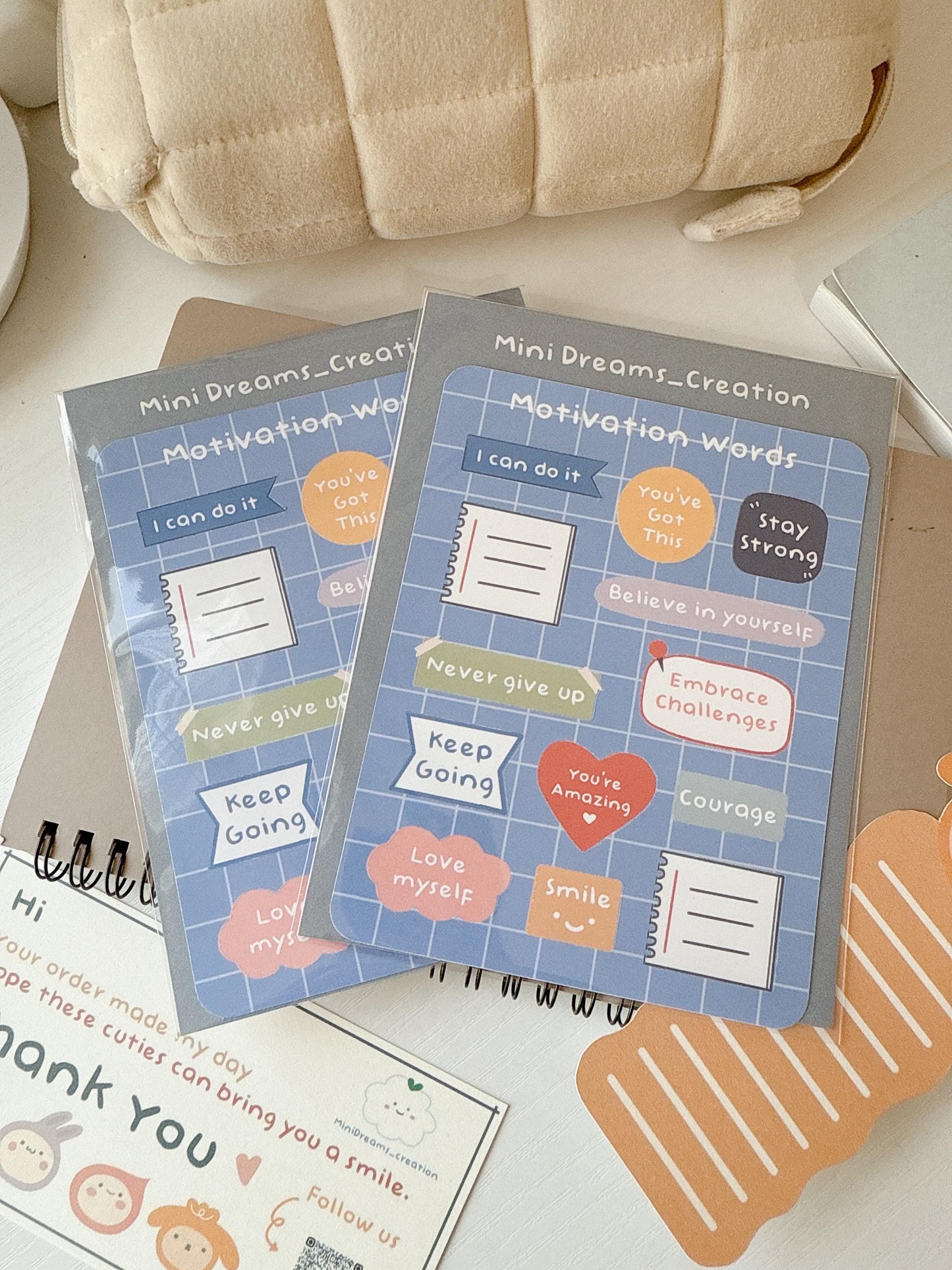 Motivation words sticker sheet