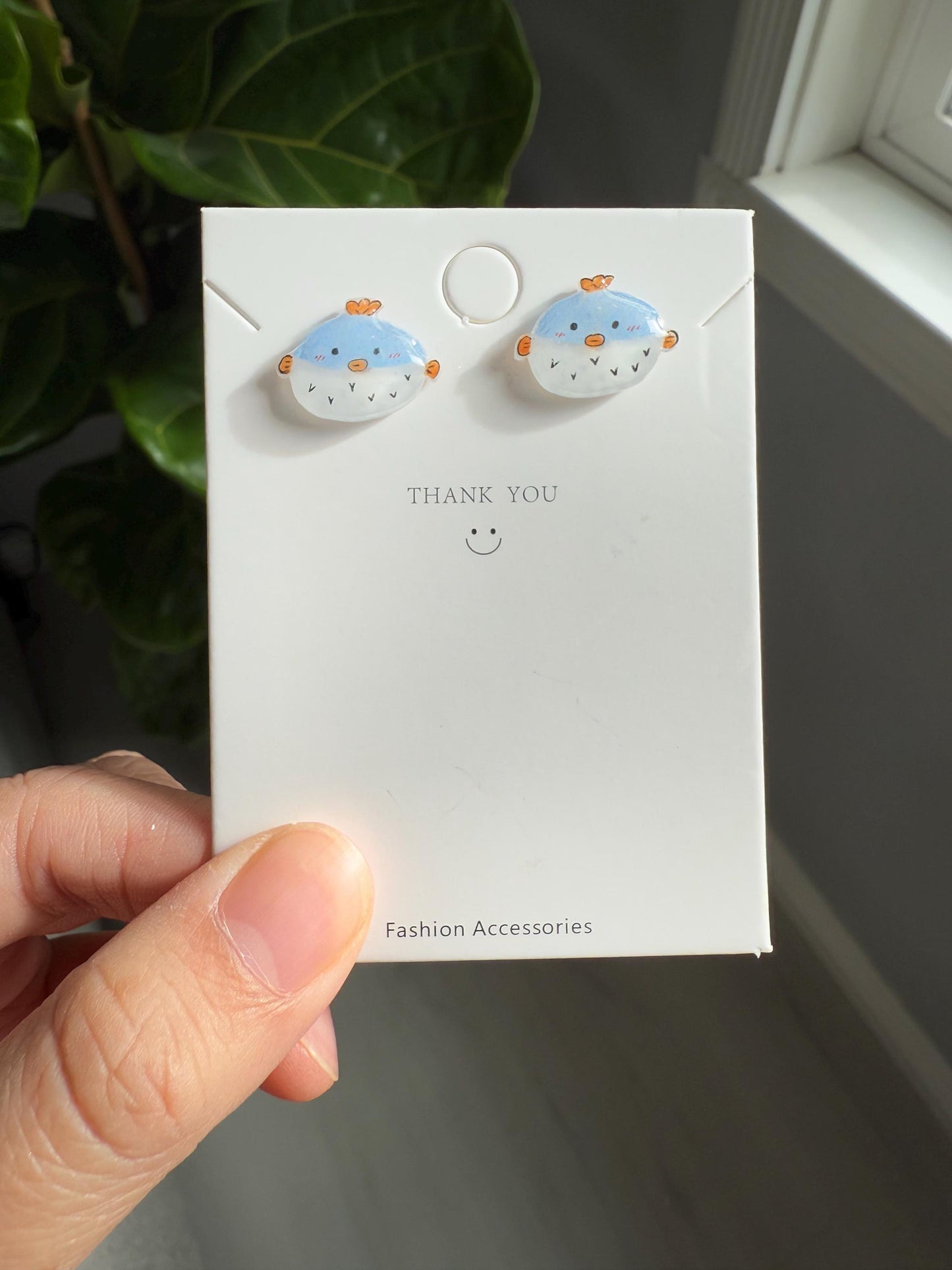 Puffer fish earrings