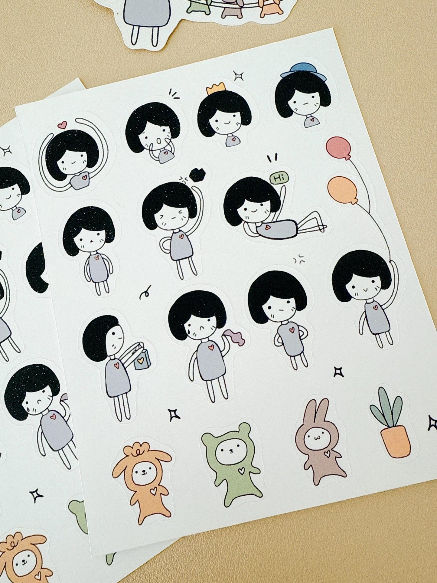 Girl sticker sheet