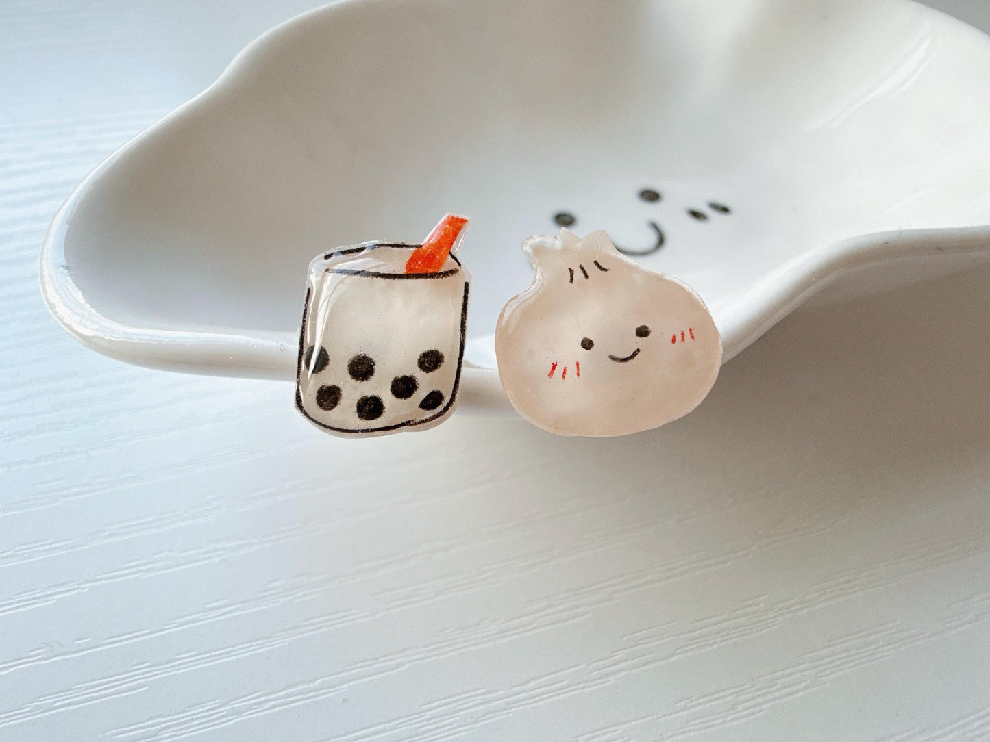 Boba milk tea & Bao earrings