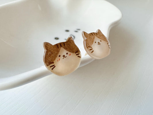 Brown Cat earrings