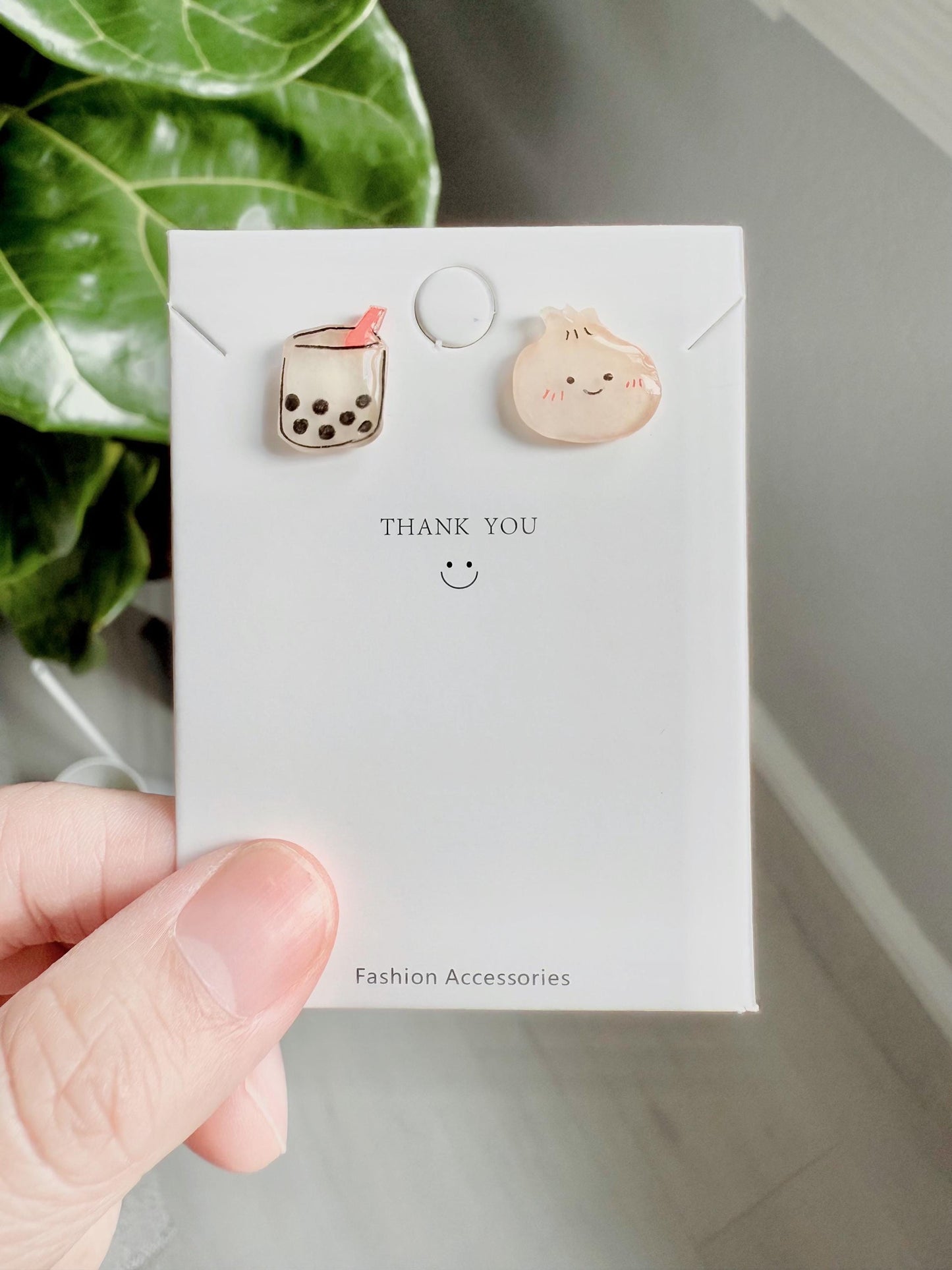 Boba milk tea & Bao earrings