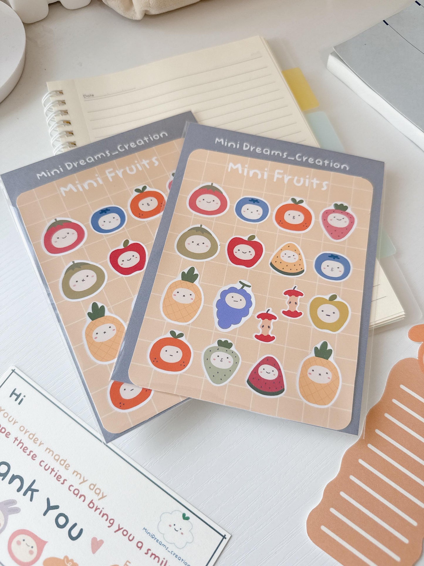 Mini fruits sticker sheet