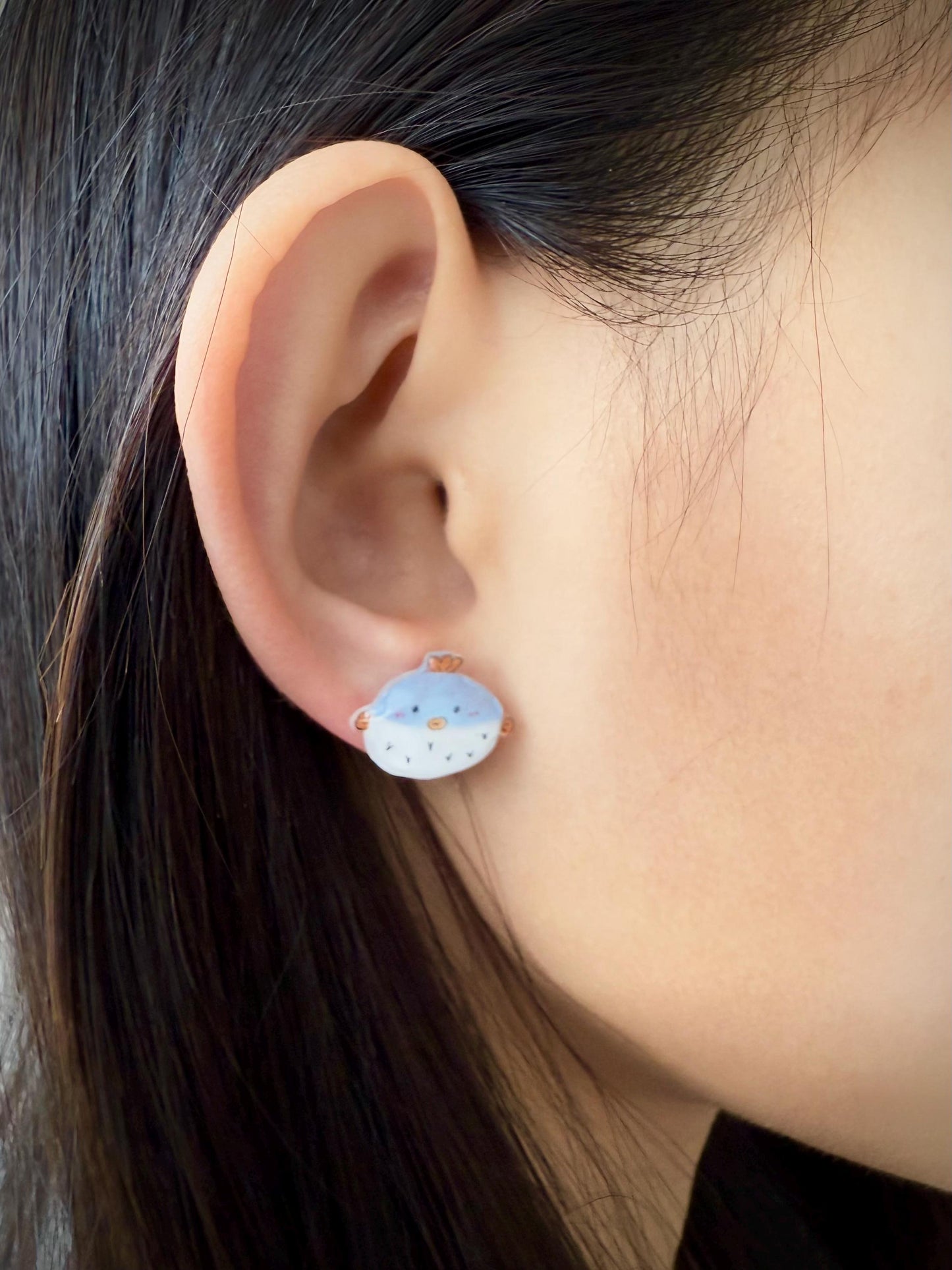 Puffer fish earrings