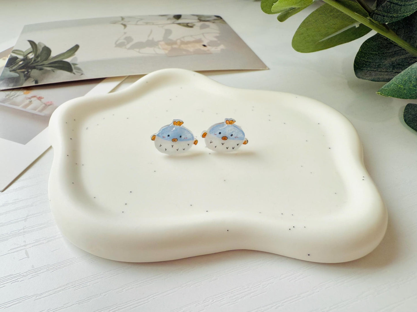 Puffer fish earrings