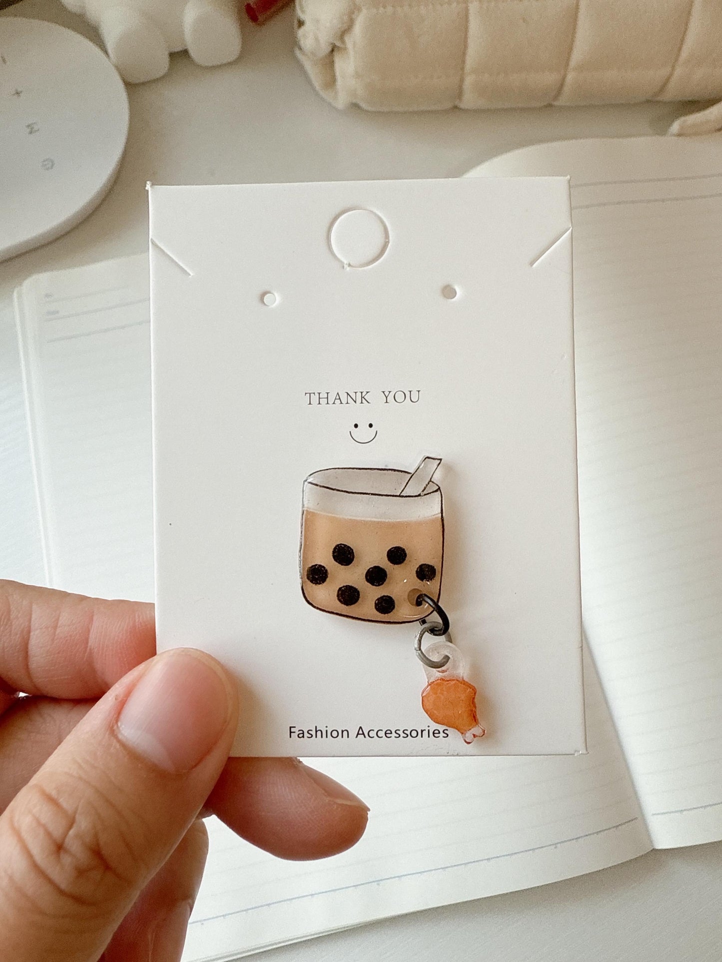 Boba milk tea pin