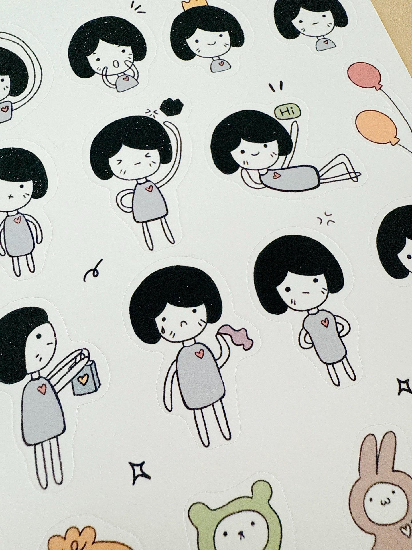 Girl sticker sheet
