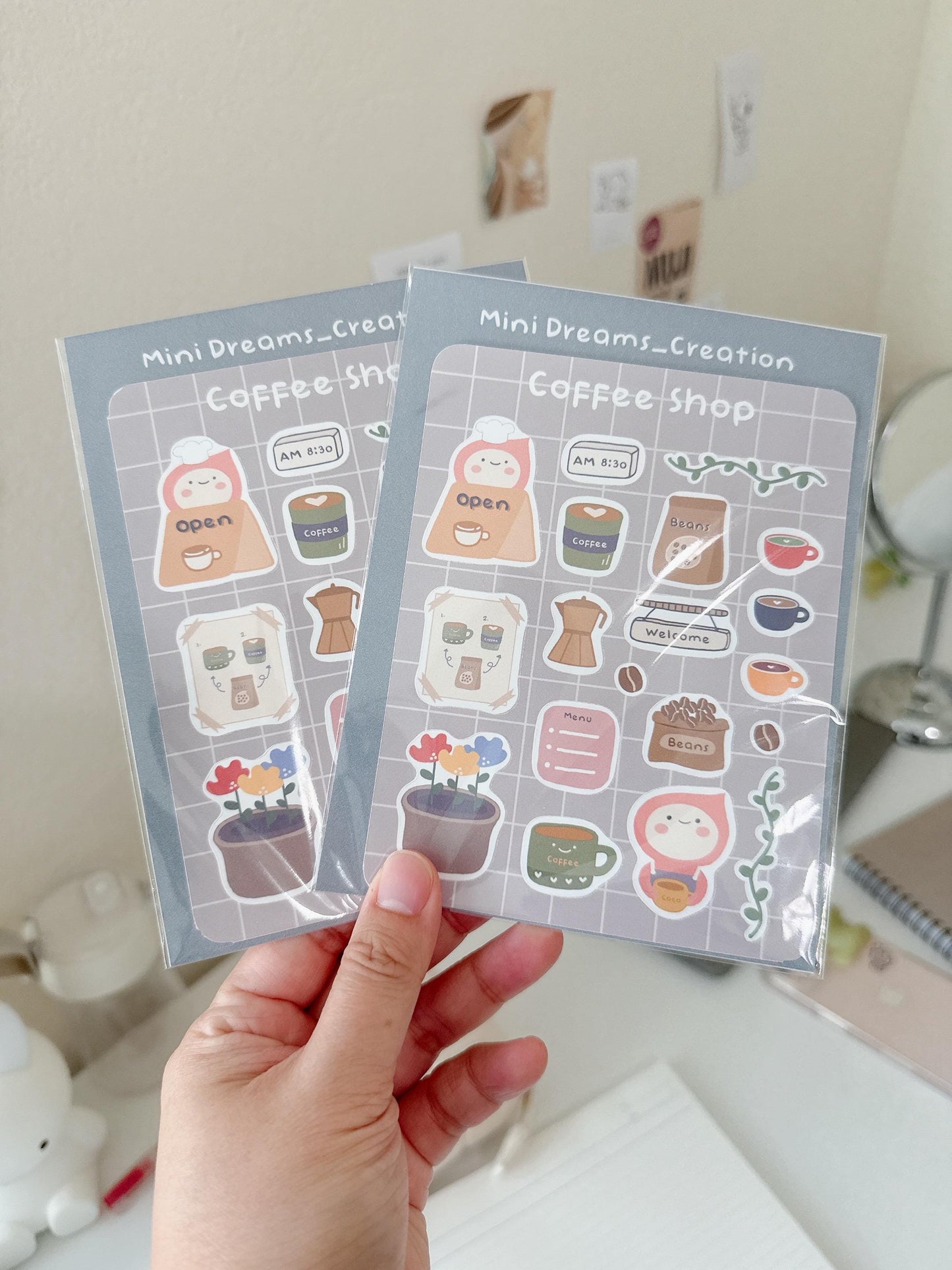 Coffee shop sticker sheet