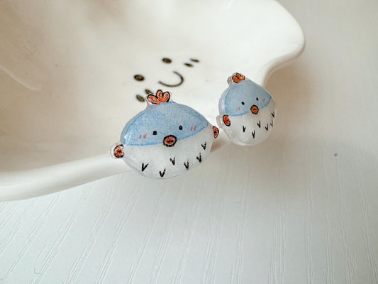 Puffer fish earrings