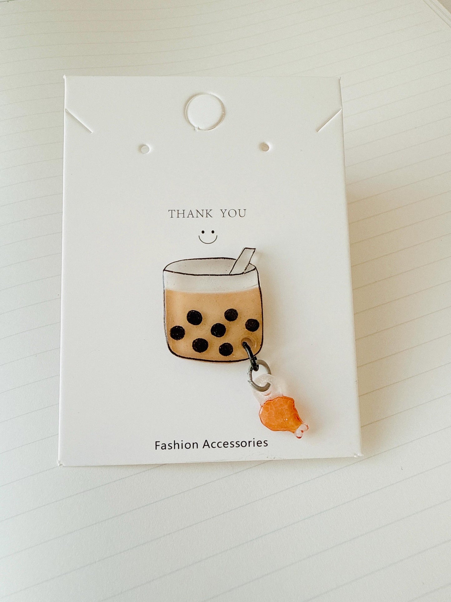 Boba milk tea pin