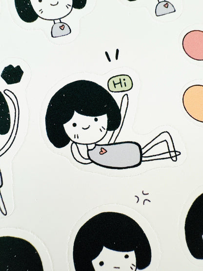 Girl sticker sheet
