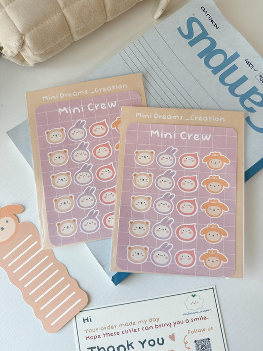 Mini crew sticker sheet