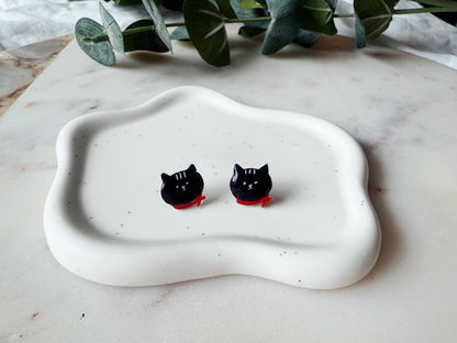 Black cat earrings