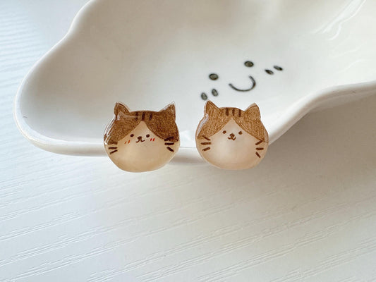 Brown Cat earrings