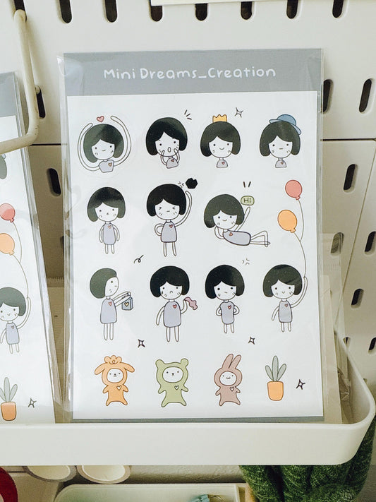 Girl sticker sheet