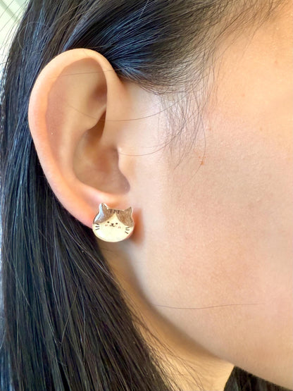Brown Cat earrings