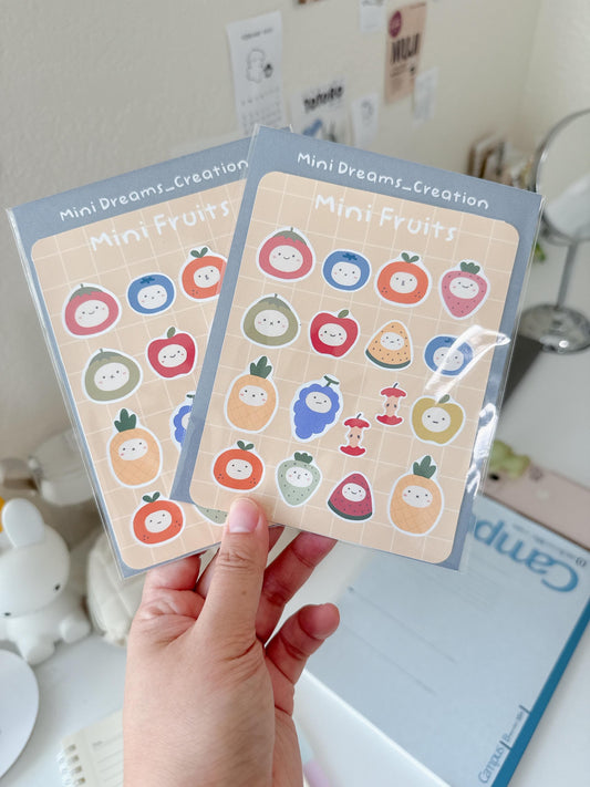 Mini fruits sticker sheet