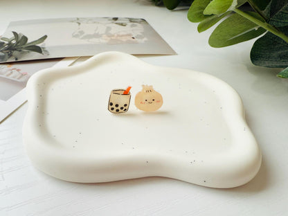 Boba milk tea & Bao earrings