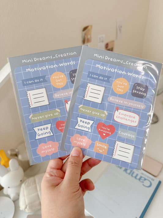 Motivation words sticker sheet