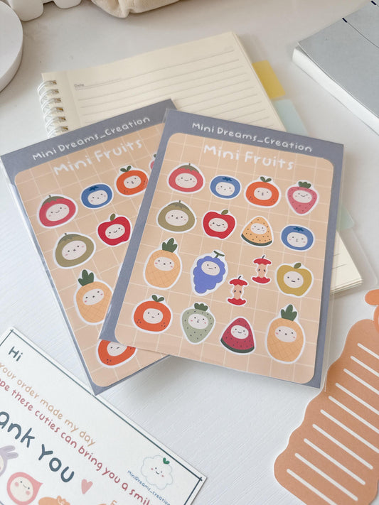 Mini fruits sticker sheet
