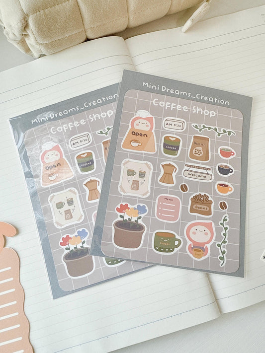 Coffee shop sticker sheet