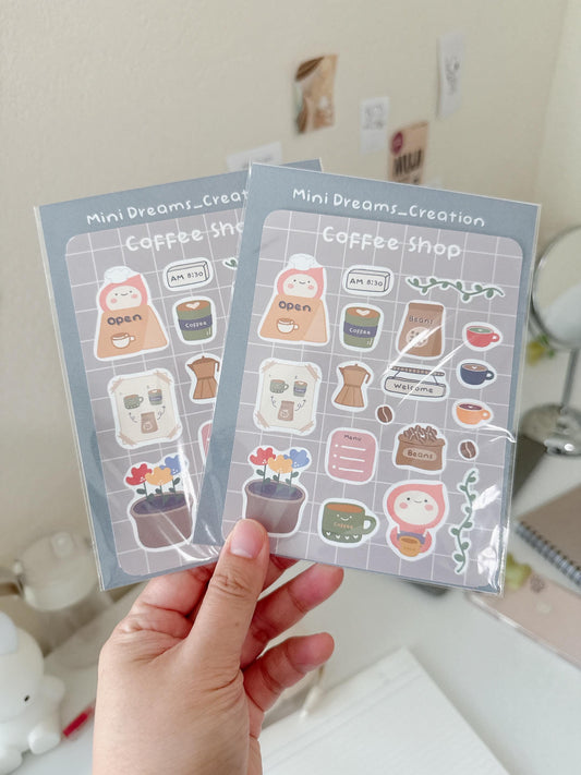 Coffee shop sticker sheet